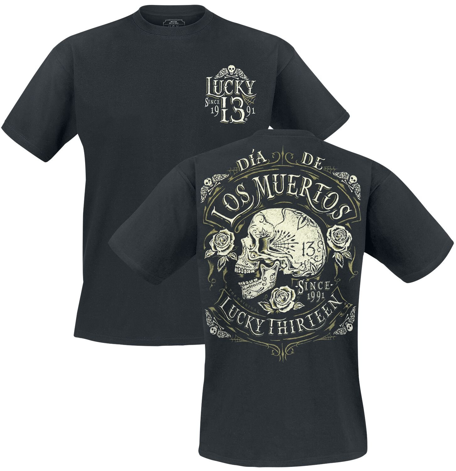 Lucky 13 Dead Skull T-Shirt schwarz in S von Lucky 13