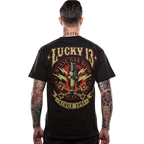 Lucky 13 Herren Apparel Amped T-Shirt schwarz - - XX-Large von Lucky 13