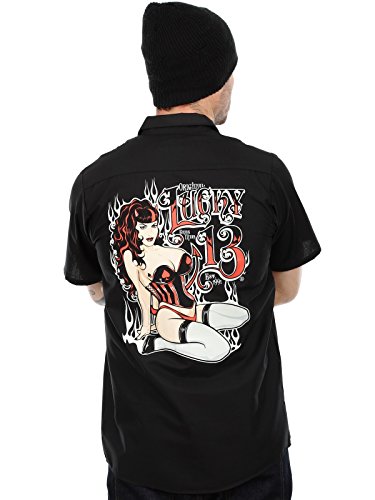 Lucky 13 Kurzarm T-Shirt Miss Fire Schwarz (Xxl , Schwarz) von Lucky 13