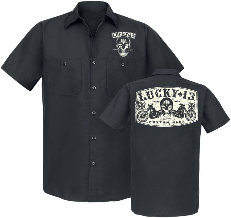 Lucky 13 Kurzarmhemd - Dual Chopper - S bis 3XL - für Männer - Größe 3XL - schwarz von Lucky 13