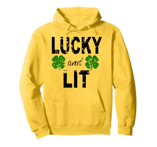 Lucky and Lit St Patricks Kleeblatt Damen Herren Irisches Kleeblatt Pullover Hoodie von Lucky And Lit St Patrick's Day Funny Shamrock Gift