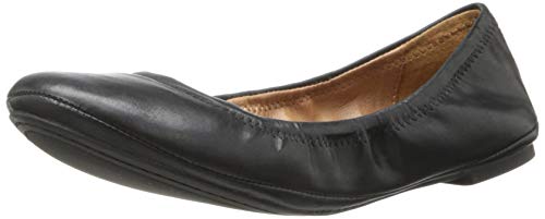 Lucky Brand Damen Breit Ballerinas, schwarzes Leder, 41.5 EU Weit von Lucky Brand