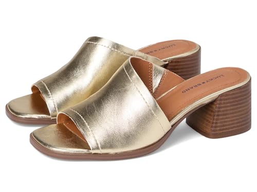 Lucky Brand Damen Jamira Asymmetrische Pantoletten mit Absatz, Platin, 42 EU von Lucky Brand