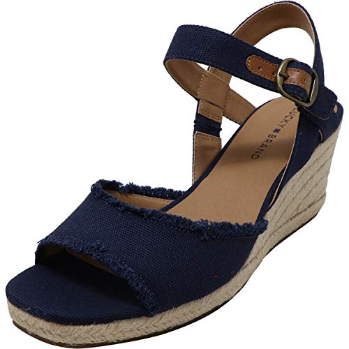 Lucky Brand Damen Mindra Keilsandale, Indigo/Mandala-Traum, 38.5 EU Weit von Lucky Brand