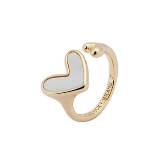 Lucky Brand Damen Sweet Pearl Heart Ring Gold 7 von Lucky Brand