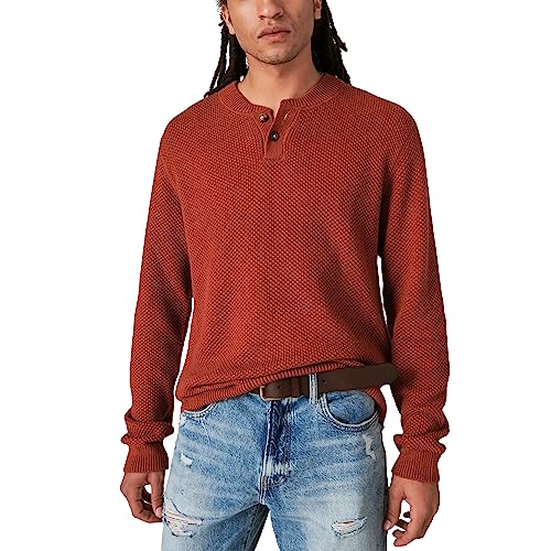 Lucky Brand Herren Cloud Soft Henley Pullover, Terra Cotta, XL von Lucky Brand