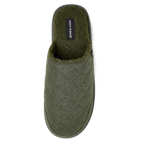 Lucky Brand Herren-Hausschuhe mit genähten Nähten, Oliv/Blatt für mich (Leaf It to Me), X-Large von Lucky Brand