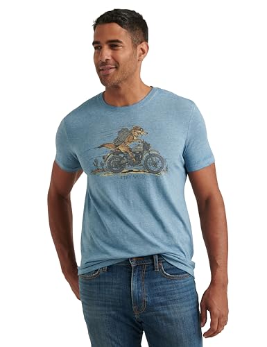 Lucky Brand Herren Kurzärmeliges Coyote Rider Rundhalsausschnitt T-Shirt, Taubengrau, L von Lucky Brand