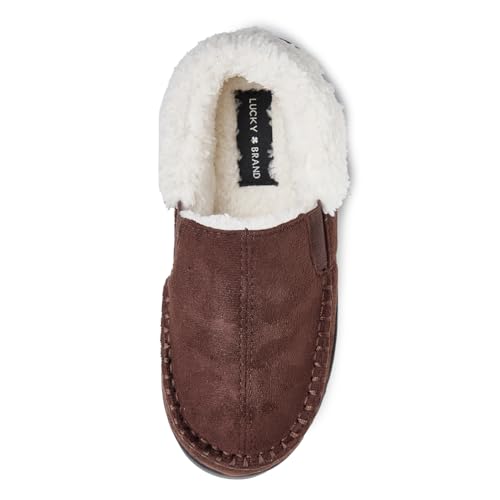 Lucky Brand Jungen Micro Suede Sherpa Clog Hausschuhe, Braun, 38 EU von Lucky Brand