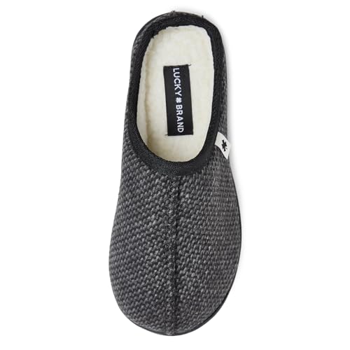 Lucky Brand Jungen Micro Suede Sherpa Clog Hausschuhe, Dunkelgrau, 31 EU von Lucky Brand