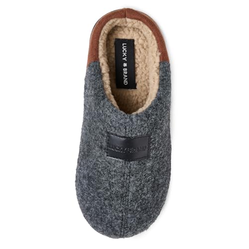 Lucky Brand Jungen Micro Suede Sherpa Clog Hausschuhe, Dunkelgrau, 37 EU von Lucky Brand