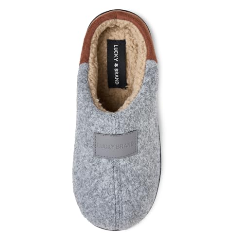 Lucky Brand Jungen Micro Suede Sherpa Clog Hausschuhe, Hellgrau, 11-12 Little Kid von Lucky Brand
