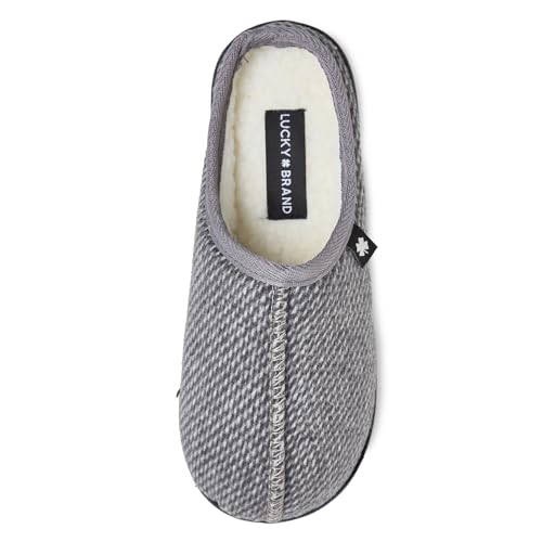 Lucky Brand Jungen Micro Suede Sherpa Clog Hausschuhe, Hellgrau, 38 EU von Lucky Brand