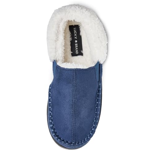 Lucky Brand Jungen Micro Suede Sherpa Clog Hausschuhe, Marineblau, 2-3 Little Kid von Lucky Brand