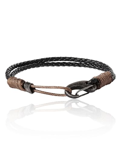 Lucky Brand Karabinerschnur, Edelstahl-Armband für Herren, geflochtenes Armband, Herrenschmuck von Lucky Brand