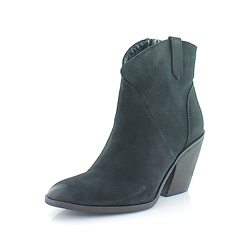 Lucky Brand Loxona Damen-Stiefeletten aus Leder mit seitlichem Reißverschluss, Schwarz, Größe M (B,M) von Lucky Brand