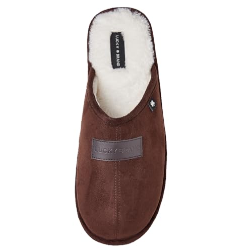Lucky Brand Micro-Suede Scuff Indoor Hausschuhe für Herren mit Plüschfutter, Braun, Medium Lucky Brand Micro-Suede Scuff Indoor Hausschuhe für Herren mit Plüschfutter, Braun, Medium von Lucky Brand