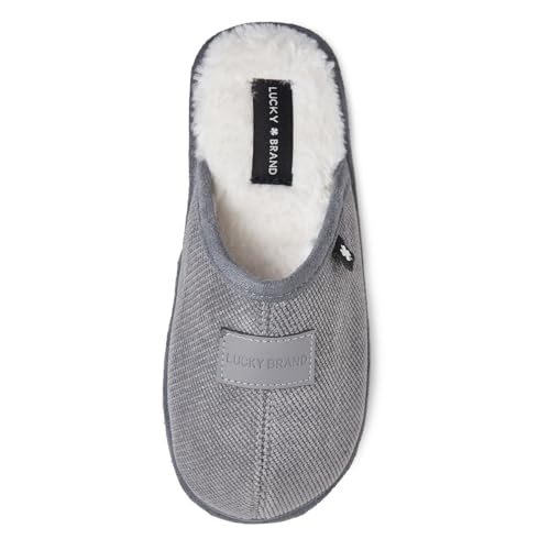 Lucky Brand Strukturierte Hausschuhe für Jungen mit Plüschfutter, GRAU, 2-3 Little Kid von Lucky Brand