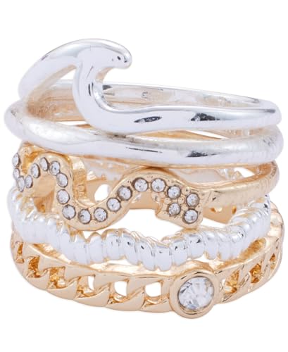 Lucky Brand Zweifarbiger stapelbarer Ring für Damen, zweifarbig, ohne Größe von Lucky Brand