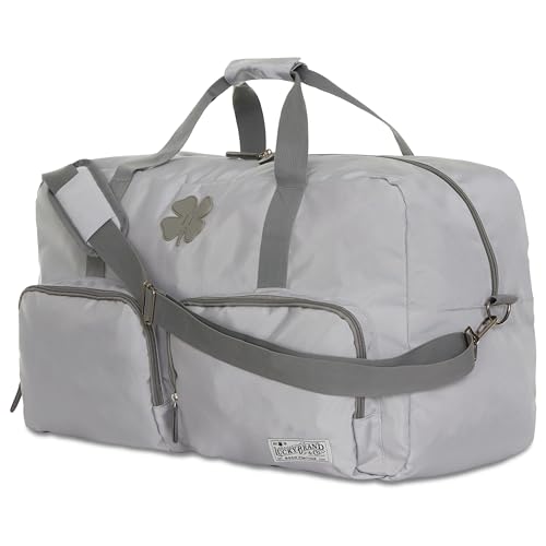 Lucky Travel Duffel Bags, Turnbeutel, Reisetasche & Große Seesack für Herren, Faltbare Übernachtung Weekender Taschen für Damen & Herren mit Verstellbarem Schultergurt, Anthrazit, Hellgrau, 85L, von Lucky Brand