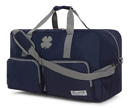 Lucky Travel Duffel Bags Turnbeutel Reisetasche & Groß Duffle Bag für Herren Faltbare Overnight Weekender Taschen für Damen & Herren mit Verstellbarem Schultergurt, Anthrazit, Marineblau, 115L von Lucky Brand