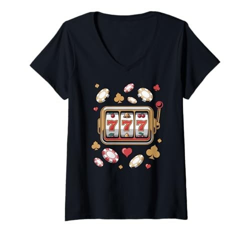 Damen 777 Jackpot Slots Gambling Fun Thema T-Shirt mit V-Ausschnitt Damen 777 Jackpot Slots Gambling Fun Thema T-Shirt mit V-Ausschnitt von Lucky Casino Jackpot Slots Winner