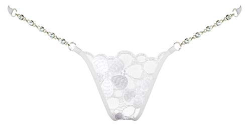 Lucky Cheeks Damen Ivory Pearl Mini String Tanga Weiß/Elfenbein Gr. M von Lucky Cheeks