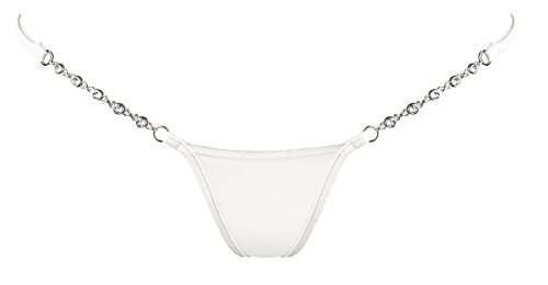 Lucky Cheeks Damen Luxus Micro V-String Transparent White (M) von Lucky Cheeks