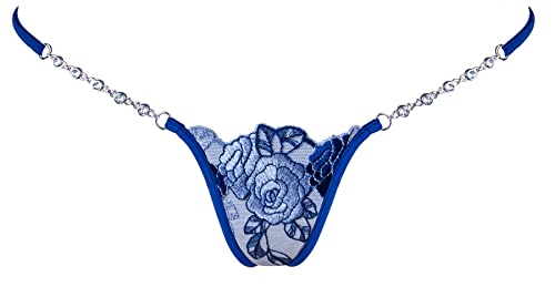 Lucky Cheeks Damen Luxus Mini G-String Blue Lagoon (M) von Lucky Cheeks