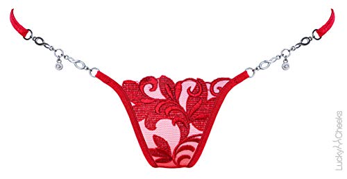 Lucky Cheeks - Love Story G-String - roter Mini String (M) von Lucky Cheeks