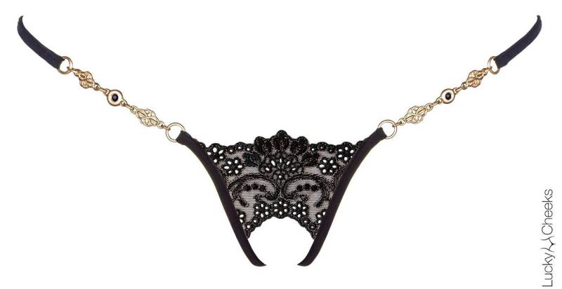 Lucky Cheeks Ministring Black Sensation open LC343BSG von Lucky Cheeks