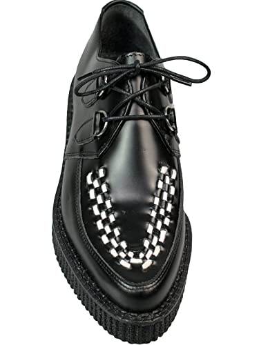 Lucky Dice Unisex Creep Creeper Schuh Rockabilly Spitz Farbauswahl Neu! Schwarz/Weiß Lacing 5001 46 von Lucky Dice