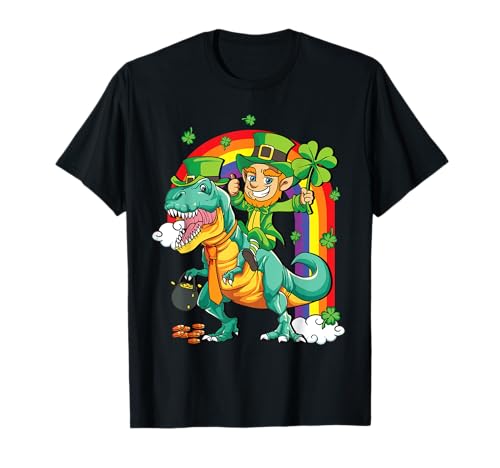 Kinder Dino St Patricks Day Shirt Kleinkind Jungen Mädchen Kobold T-Shirt Kinder Dino St Patricks Day Shirt Kleinkind Jungen Mädchen Kobold T-Shirt von Lucky Shamrock Golden Pot Saint Patrick Shop
