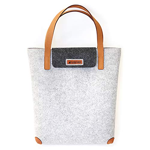 Filztasche Damen Freizeittasche aus Filz LuckySign® (Grau) von Lucky Sign