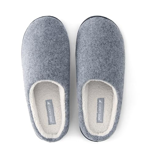 Lucky Sign Filzpantoffeln Herren Hausschuhe für den Alltag warme Pantoffeln Hausschuhe Damen,EU 36/37 - Grau von Lucky Sign