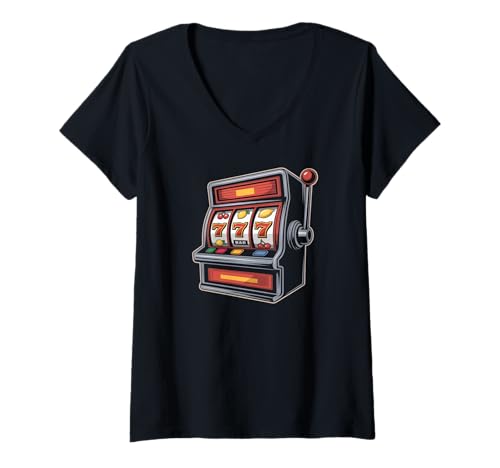Damen Klassisches Spielautomaten-Design 777 Winner T-Shirt mit V-Ausschnitt Damen Klassisches Spielautomaten-Design 777 Winner T-Shirt mit V-Ausschnitt von Lucky Slot Machine Jackpot Winner