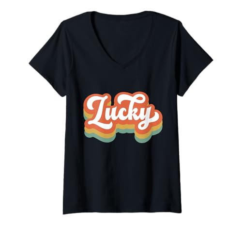 Damen Retro Lucky St. Patricks Day Irish Vintage Shamrock T-Shirts T-Shirt mit V-Ausschnitt Damen Retro Lucky St. Patricks Day Irish Vintage Shamrock T-Shirts T-Shirt mit V-Ausschnitt von Lucky St. Patricks Day Shamrock Women Men Shirt