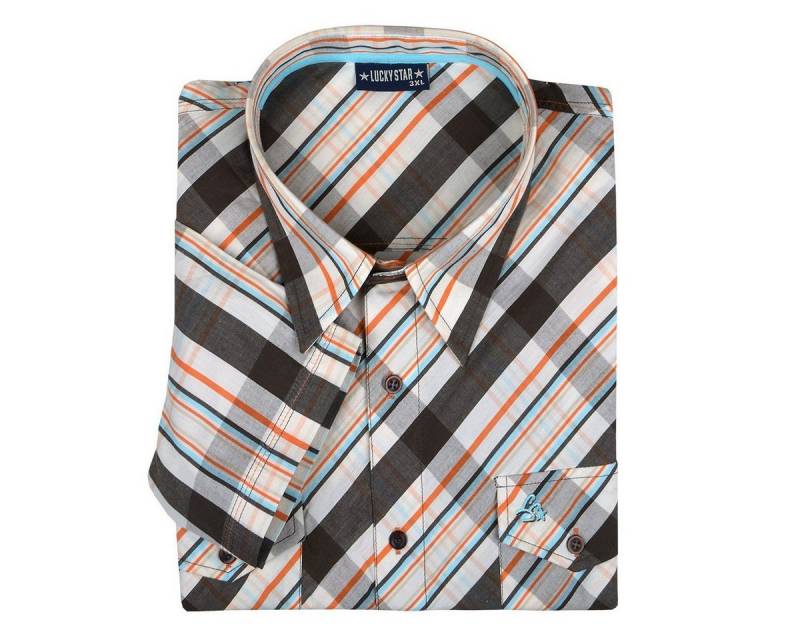 Lucky Star Kurzarmhemd Lucky Star XXL Kurzarmhemd braun-orange kariert Lucky Star Kurzarmhemd Lucky Star XXL Kurzarmhemd braun-orange kariert von Lucky Star