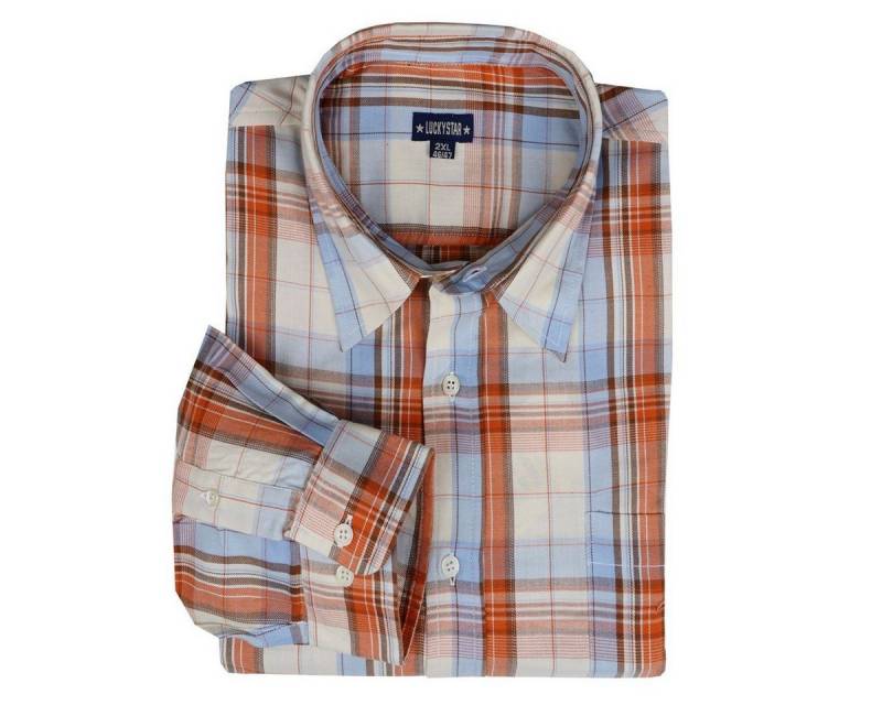 Lucky Star Langarmhemd XXL Lucky Star Langarmhemd orange kariert Kurzgröße Lucky Star Langarmhemd XXL Lucky Star Langarmhemd orange kariert Kurzgröße von Lucky Star