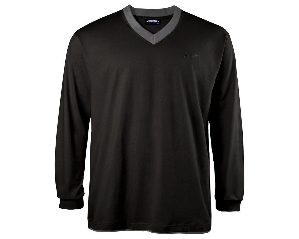 Lucky Star Langarmshirt Übergrößen double layer Langarmshirt schwarz-anthrazit Lucky Star Lucky Star Langarmshirt Übergrößen double layer Langarmshirt schwarz-anthrazit Lucky Star von Lucky Star