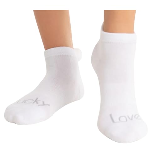 Lucky In Love Damen Pom Low Cut Socken – 3er-Pack (Damengröße 37-46)., Weiß, Einheitsgröße von Lucky in Love