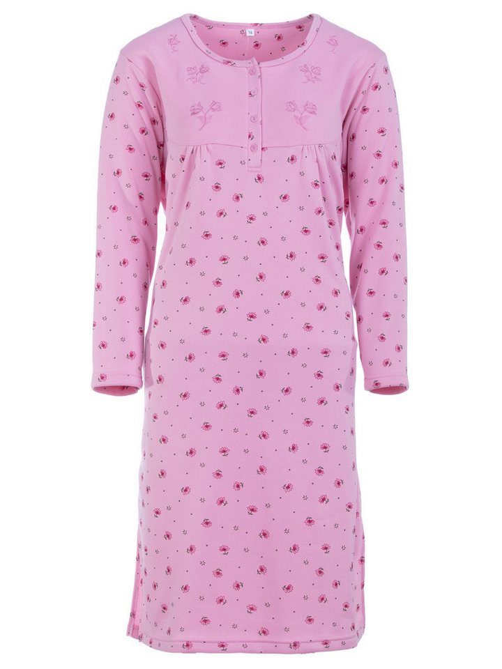 Lucky Nachthemd Thermo Nachthemd - Herzchen mit Blüten von Lucky