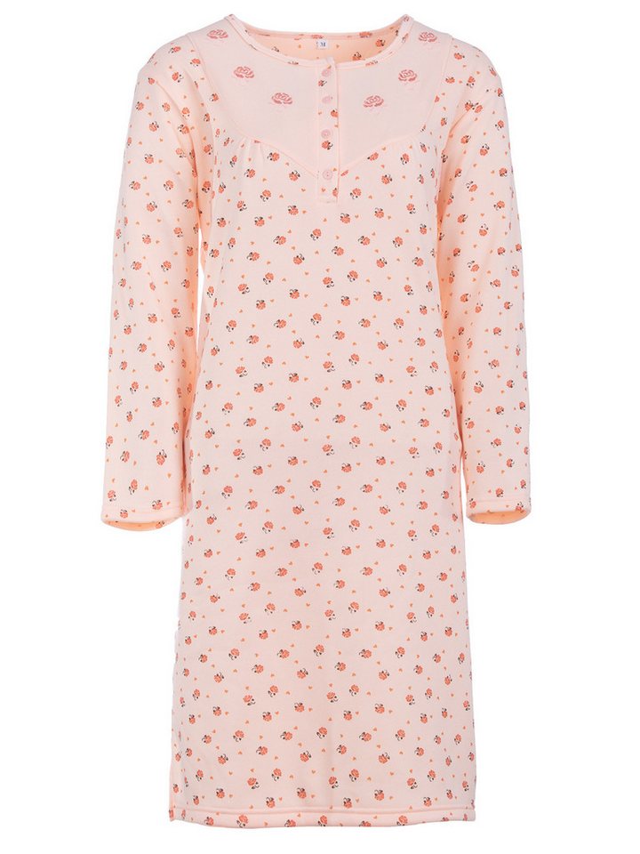 Lucky Nachthemd Thermo Nachthemd - Herzchen mit Rosen von Lucky