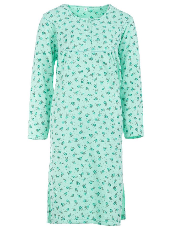 Lucky Nachthemd Thermo Nachthemd - Punkte mit Rosen von Lucky