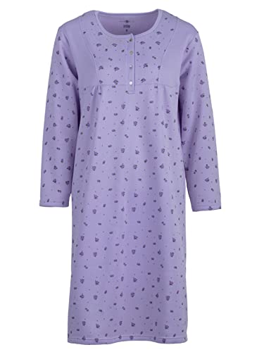 Lucky by zeitlos Nachthemd Damen Thermo Langarm Blüte Kleiner Blumendruck Knöpfe, Farbe:Flieder, Größe:XL Lucky by zeitlos Nachthemd Damen Thermo Langarm Blüte Kleiner Blumendruck Knöpfe, Farbe:Flieder, Größe:XL von Lucky