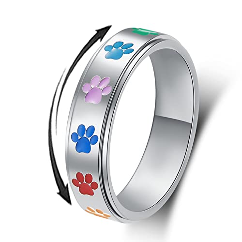 LuckyAmor Angstring für Frauen, Spinnerringe: rotierende Ringe aus Edelstahl, 6 mm, Mondstern, Angst für Männer, Band, Schmuck, Geschenk für Frauen, Größe 6, 7, 8, 9, 10, Metall, Kein Edelstein LuckyAmor Angstring für Frauen, Spinnerringe: rotierende Ringe aus Edelstahl, 6 mm, Mondstern, Angst für Männer, Band, Schmuck, Geschenk für Frauen, Größe 6, 7, 8, 9, 10, Metall, Kein Edelstein von LuckyAmor