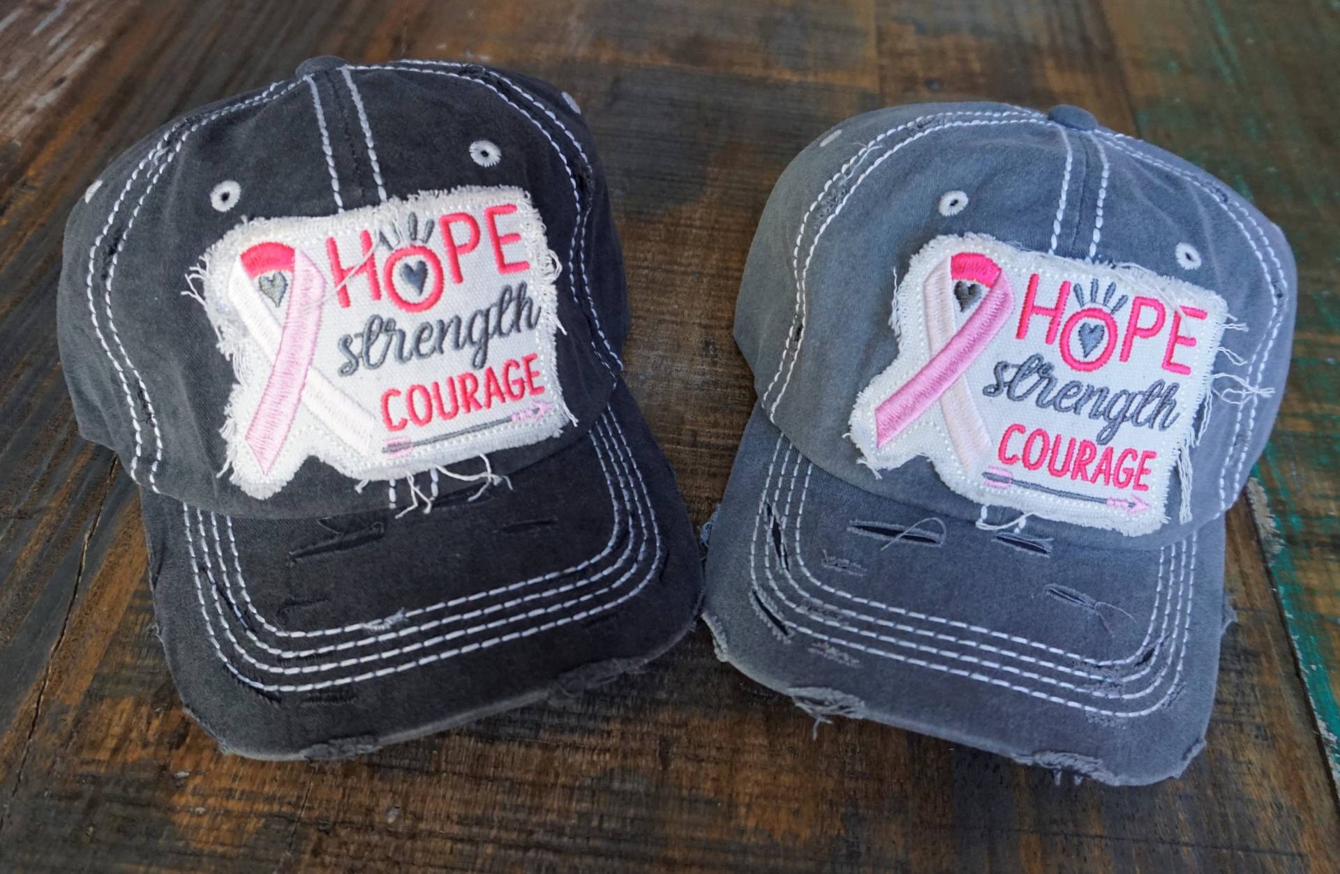 Hope Ribbon Awareness Distressed Dad Hat - Pigmentgewaschene Baumwollmütze Hope Ribbon Awareness Distressed Dad Hat - Pigmentgewaschene Baumwollmütze von LuckyDeals4U