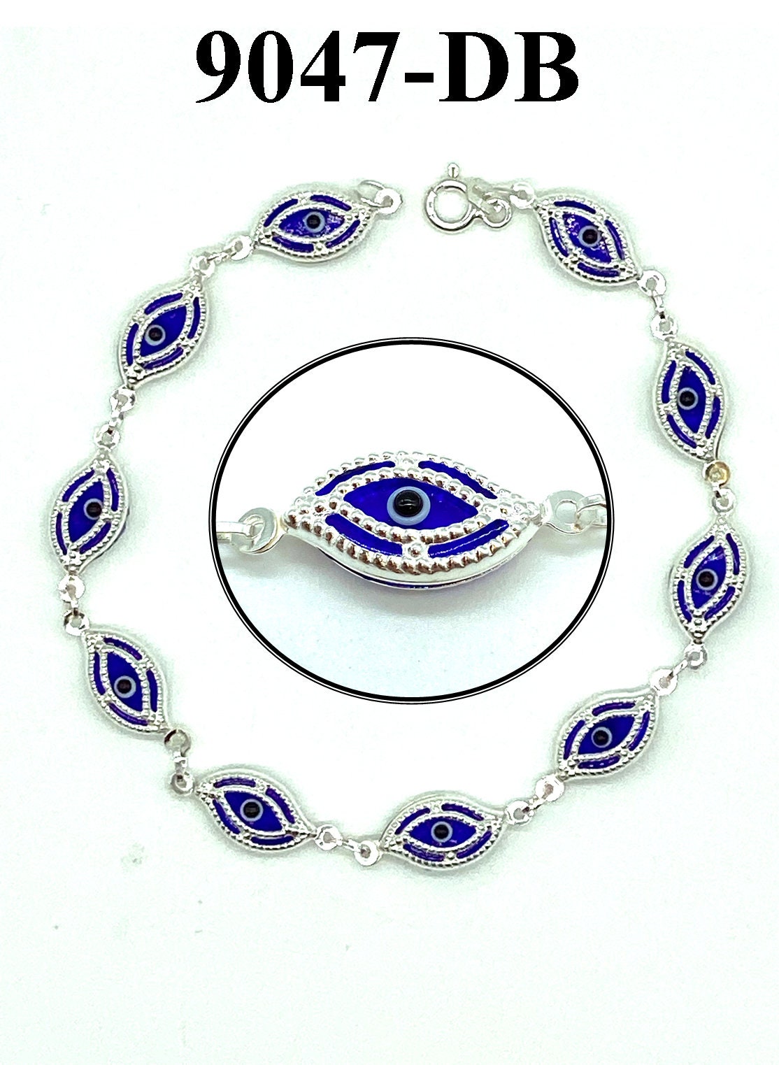 925 Sterling Silber Evil Eye Armbänder #9047 von LuckyEyeBoutique