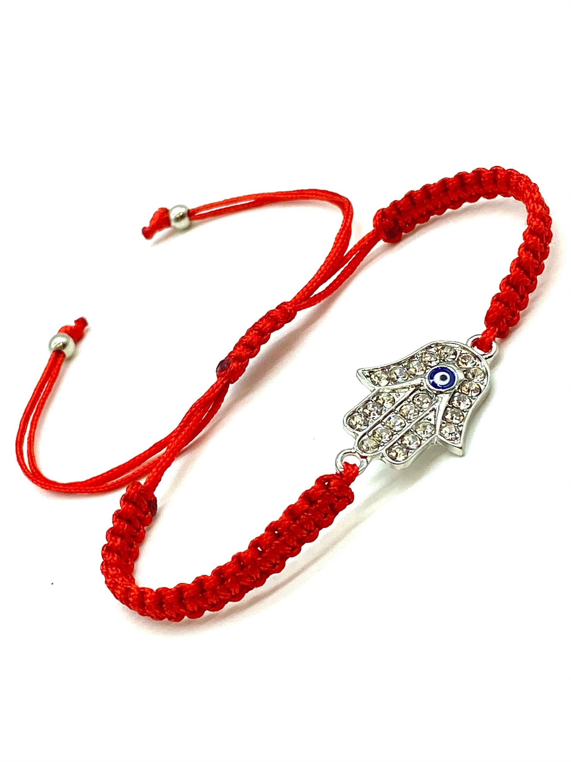 Makramee Geflochtenes Hamsa Armband Mit Bösem Auge #2927 von LuckyEyeBoutique