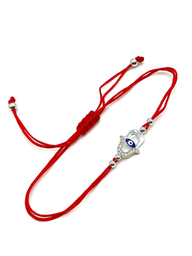 Verstellbares Evil Eye Hamsa Sterling Silber Armband #90091 Verstellbares Evil Eye Hamsa Sterling Silber Armband #90091 von LuckyEyeBoutique
